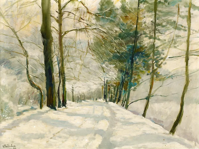 1875-Richard Falkenberg - Viale alberato in inverno